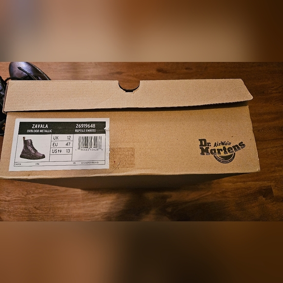 Dr. Martens Zavala Oxblood Metallic Reptile Emboss Combat men's 12.5 - Picture 7 of 12